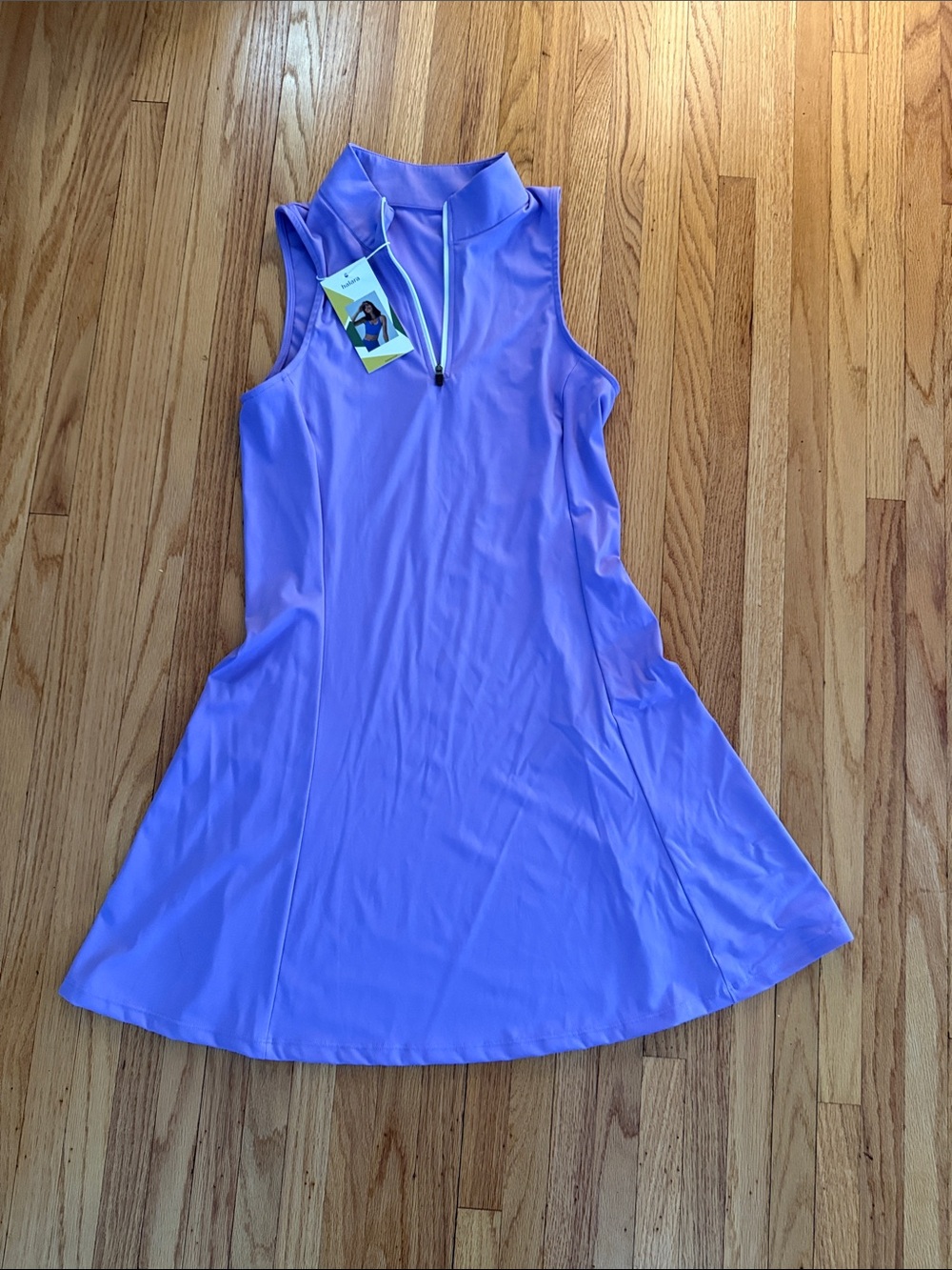 HALARA Sleeveless Zip Mock-Neck Mini Dress in Lavender